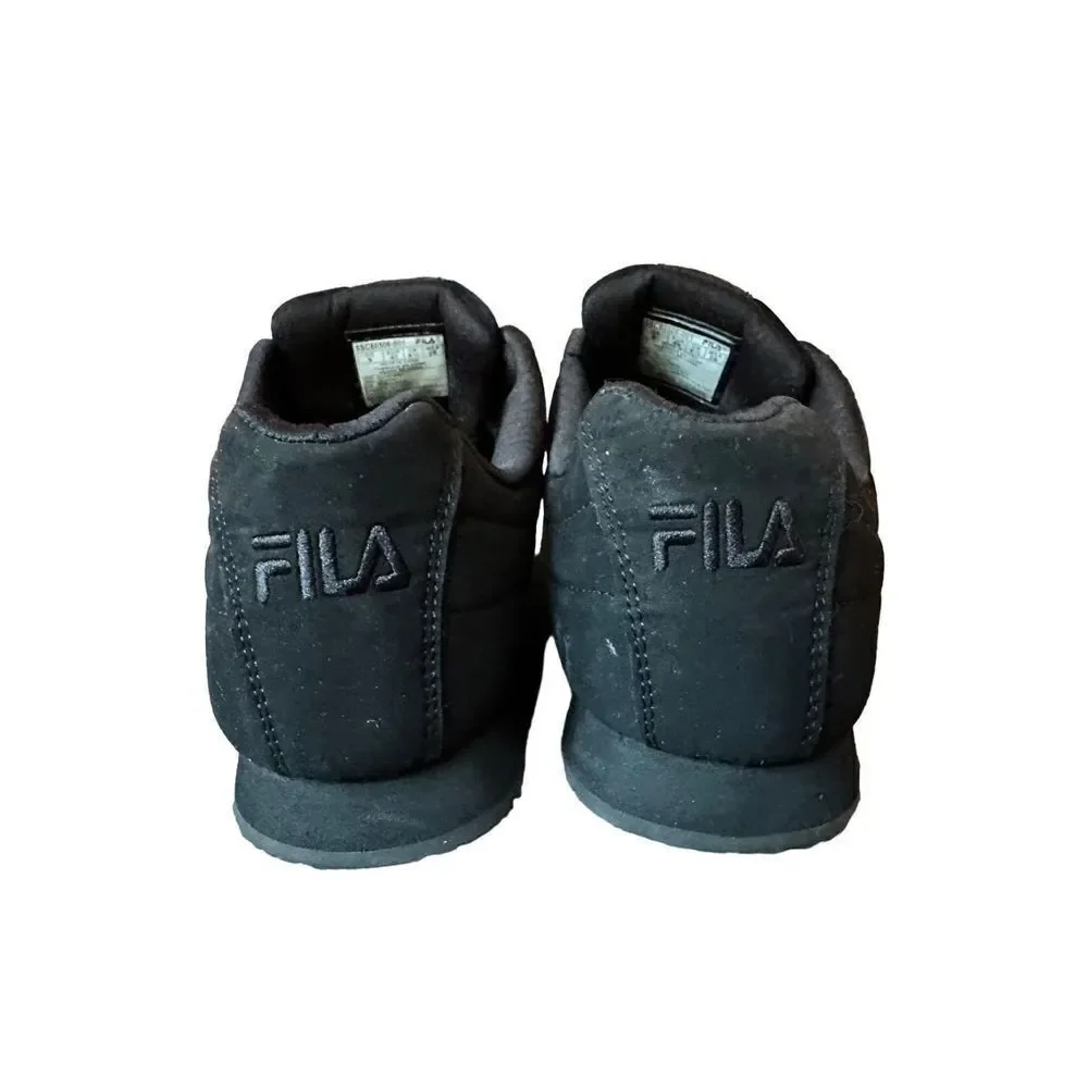 Fila Black Matte Suede Finish Tennis Shoes